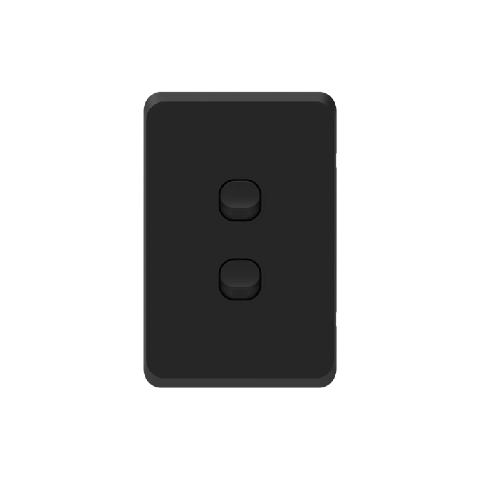 iluxlite 2 Gang Switch Black Cover Gloss