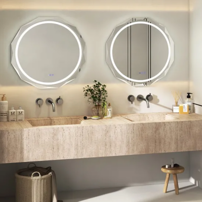 Prisma 600 LED Mirror 16-Sided, Motion Sensor, 3-Color Light & Defogger