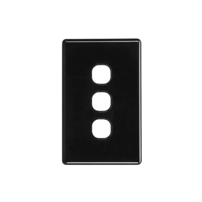 iLuxlite 3 Gang Switch Grid Panel Only Black