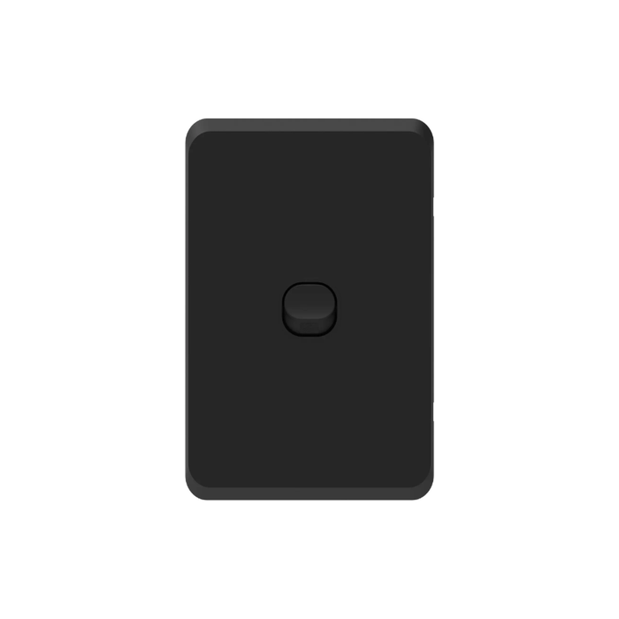 iluxlite 1 Gang Switch Black Base Black Cover Gloss