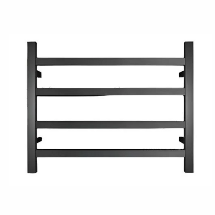 HTR Heated Towel Rail Black 4 Square bars 600Wx500Hx120D 45W