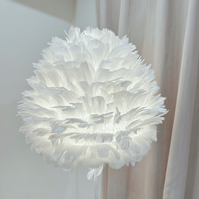 PLUMA Feather Shade Floor Lamp with Metal Column – E27, 25W Max Free AKL Shipping