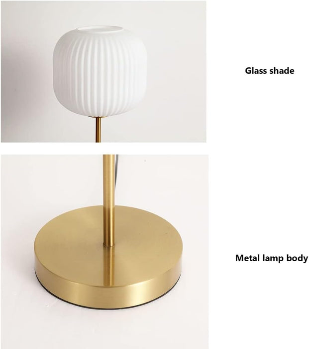 NACRE Modern Metal & Glass Table Lamp – E27, 25W Max Free AKL Shipping
