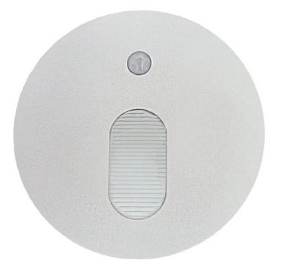 EWKOA WHITE FRAME ROUND MODERN LED COOL WHITE RECESSED STEP LIGHT WITH SENSOR
