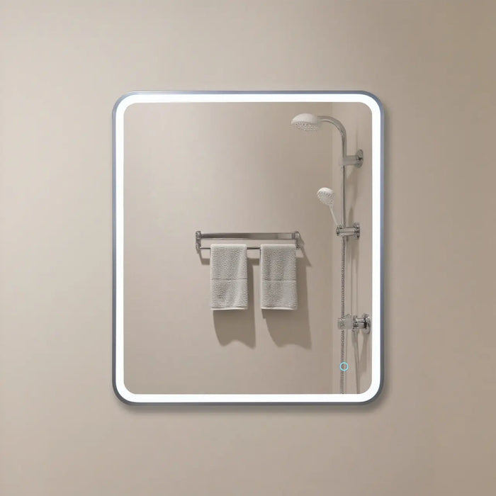 Rectangular LED Mirror Light – 600x700mm Grey Frame Anti-Fog