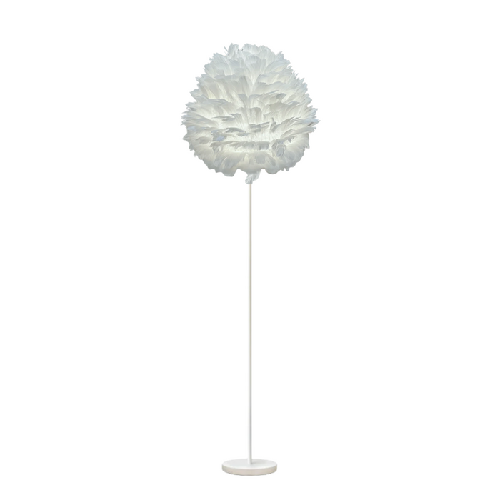 PLUMA Feather Shade Floor Lamp with Metal Column – E27, 25W Max Free AKL Shipping