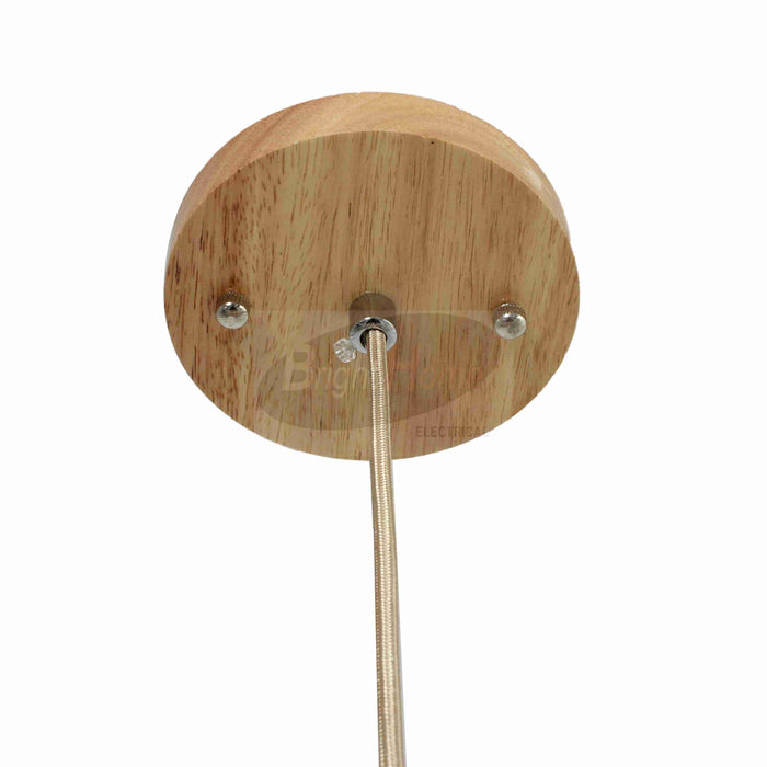 Modern Polygonal Pendant Lights With Wooden Cover