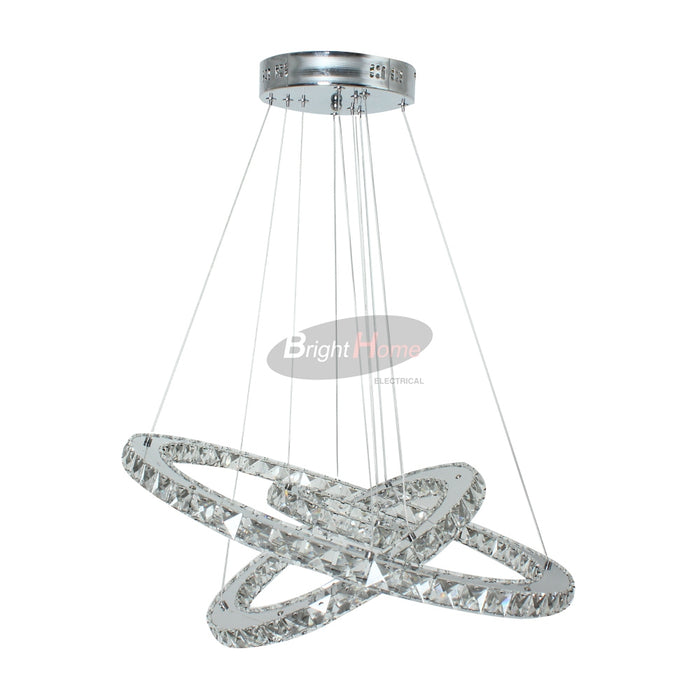 LILI Cross Ring Shining Crystal Halo Large Pendant Light