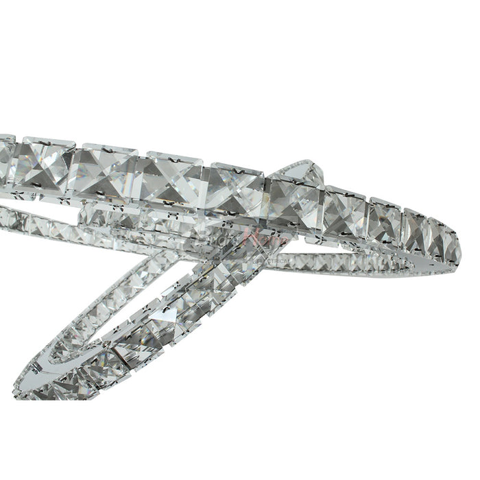 LILI Cross Ring Shining Crystal Halo Large Pendant Light