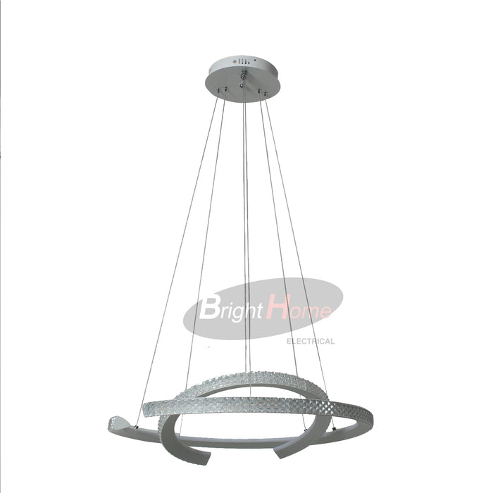 Crystal White Double Ring Modern Minimalist LED Pendant Light