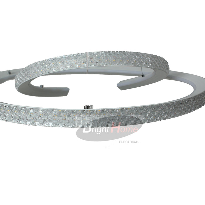 Crystal White Double Ring Modern Minimalist LED Pendant Light