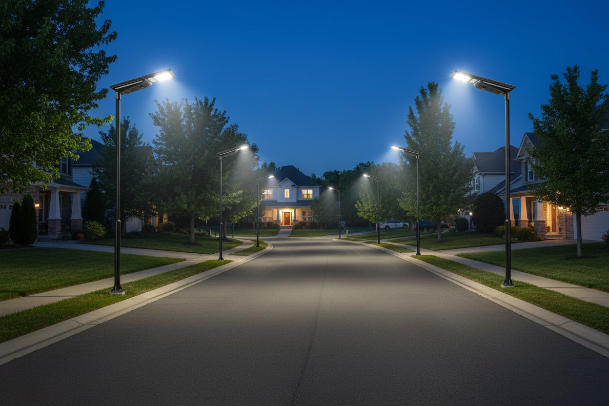 Black solar street light