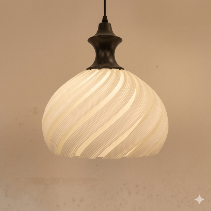 Spiral Nebula 250mm 3D Printed Pendant Light Shade