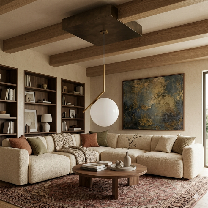 Modern Minimalist Pendant Light - 200mm White Glass Globe with Painted Iron Frame (E27 Base)