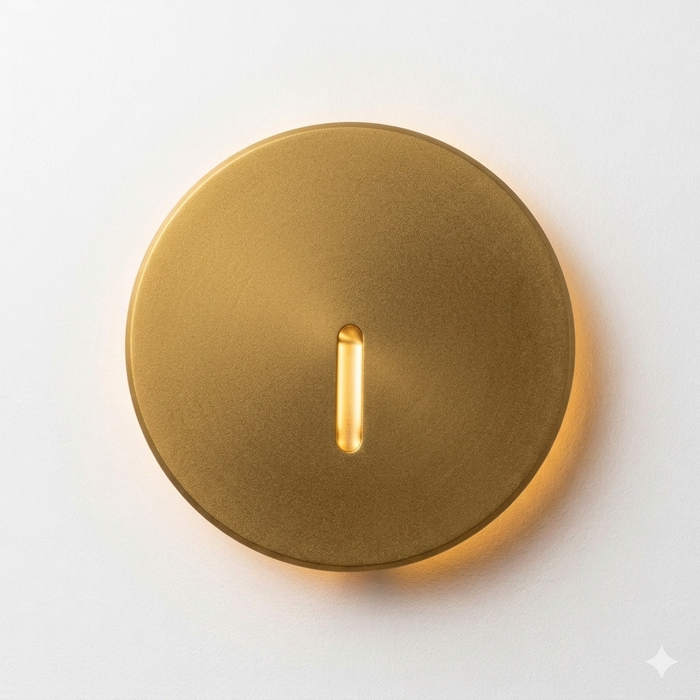 Aura Circular LED Step Light Golden Cover