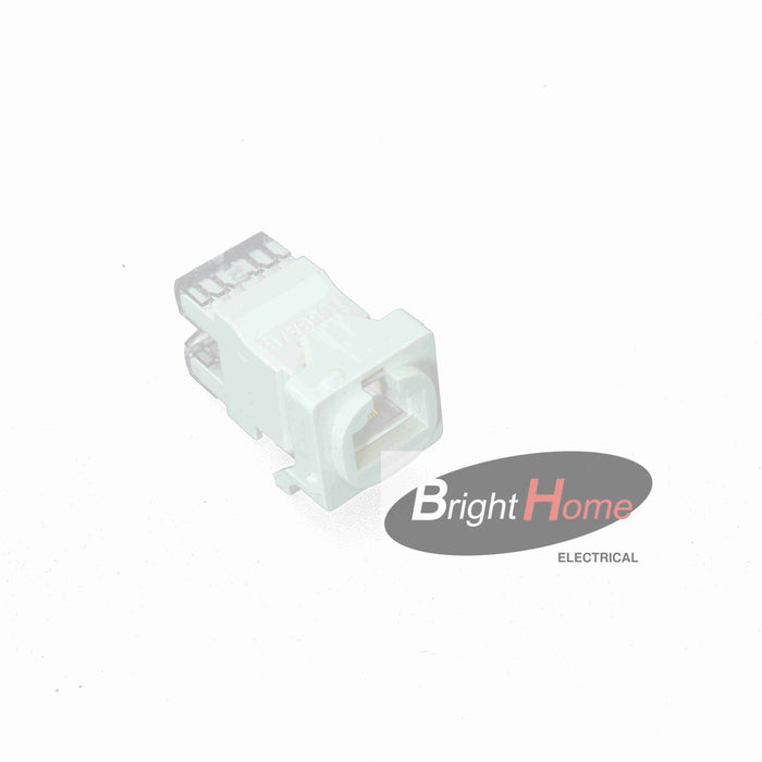 White RJ45 cat5e and cat6 data mechanism