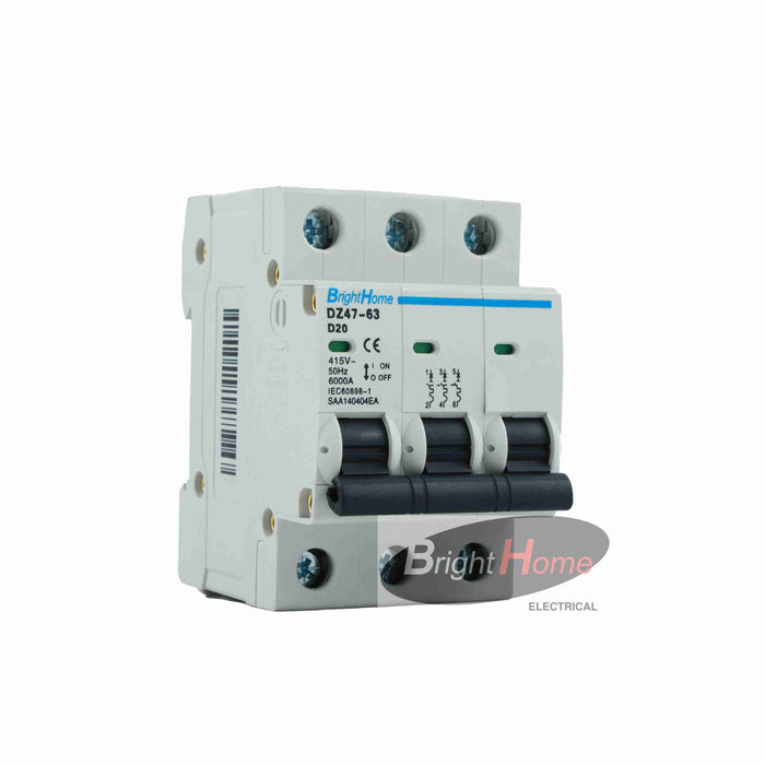 D20 MCB 3P 20A 415VAC