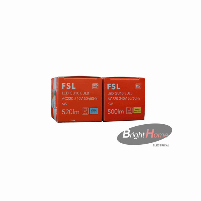 FSL GU10 BULB 6W 3000K No Dimmable 500lm