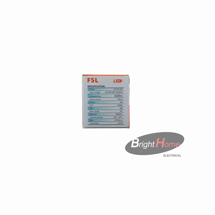 FSL GU10 Bulb 6W 6500K No Dimmable 520lm