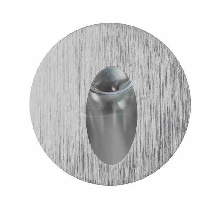 MOE Silver Frame Round Modern LED Cool White Recessed step light