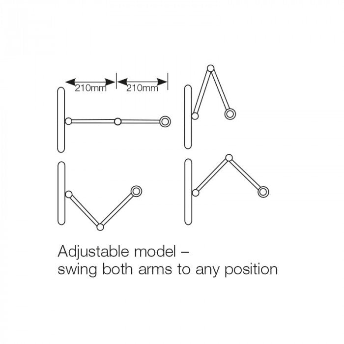 SU-PD8163 Double Square Swing Arm Wall Bracket CH/BS