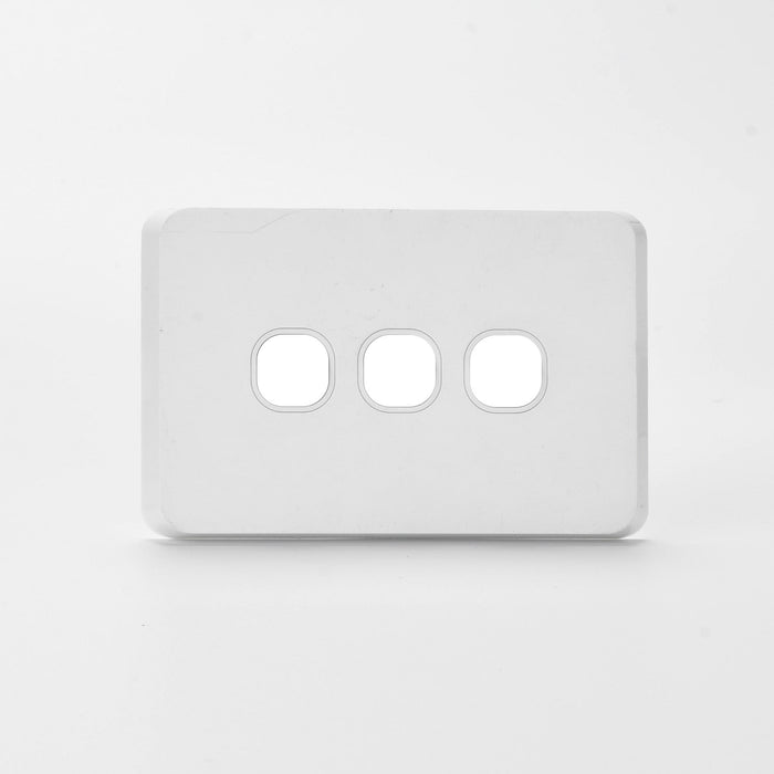 iLuxlite 3 Gang Switch Grid Panel Only  - Less Mechanism - White
