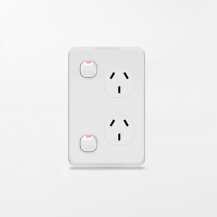 iLuxlite  Double Power Point - 10A - Vertical - White