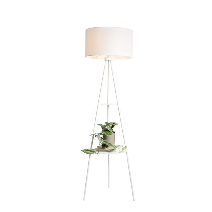 LUMO Modern Metal Floor Lamp with Shelf – E27, 25W Max Free AKL Shipping