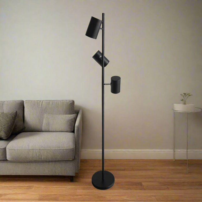 TRION Black Metal Floor Lamp – E14 × 3, 25W Max Free AKL Shipping