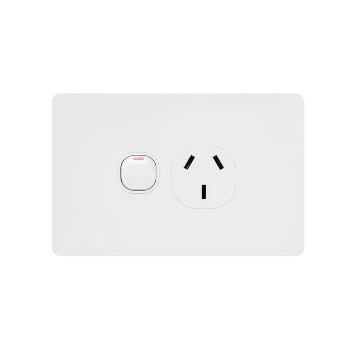iluxlite Single Powerpoint 10A Horinzontal White