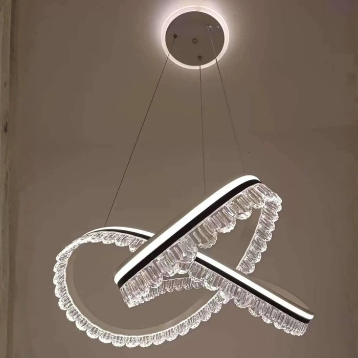 Modern Linear LED Pendant Light White Aluminum & Acrylic