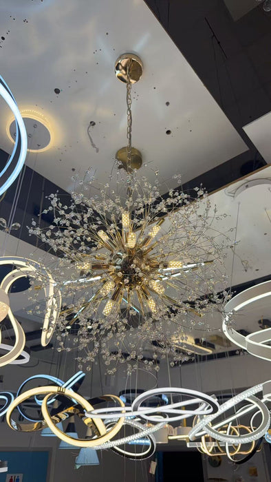 Luxury Gold Crystal Chandelier – 600mm Diameter, 10× G9 Bulbs