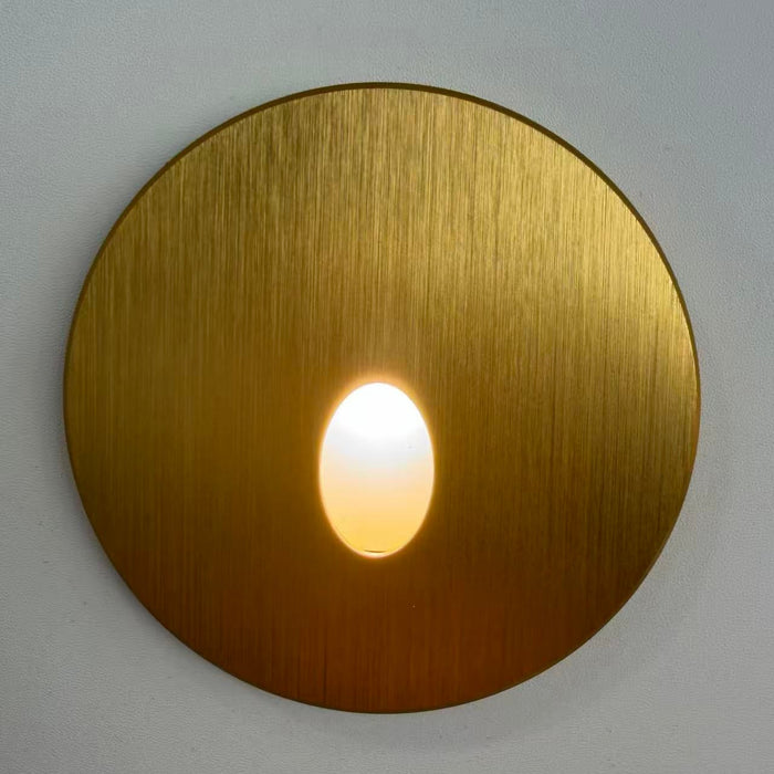 Modern Round LED Step Light Gold Cover