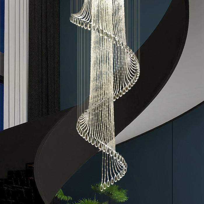 VILLA 2.5M Crystal Ball Spiral Chandelier