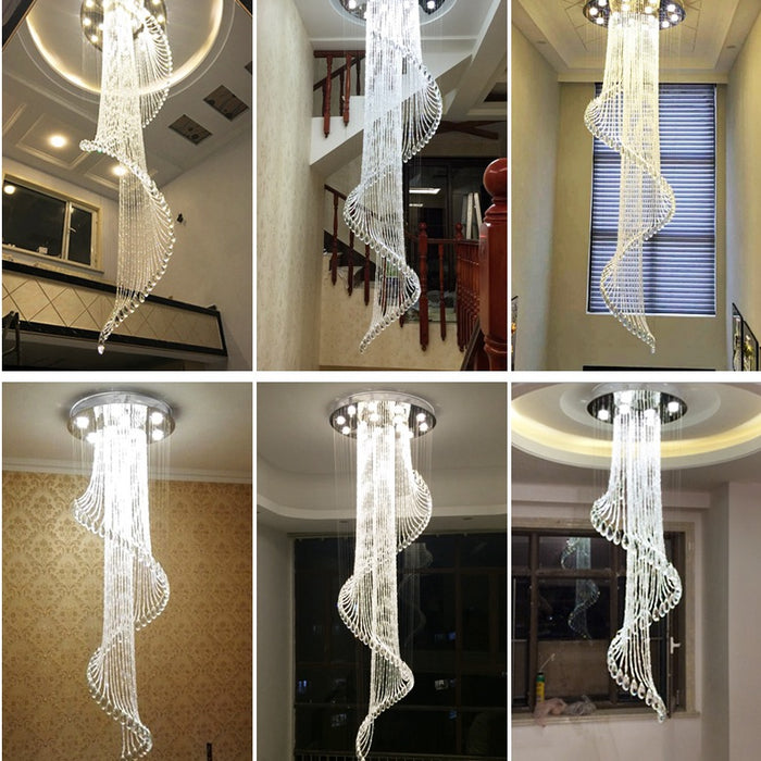 LUMINA Crystal Ball Luxury 1.5m Spiral Chandelier